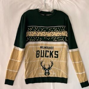 Milwaukee Bucks Unisex NBA Game Day Light Up Festive Long Sleeve Sweater Size S